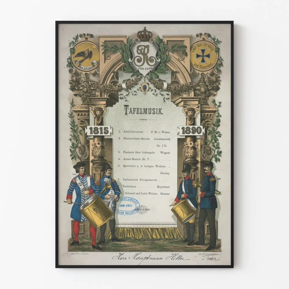 1815–1890 Regimentin musiikillinen vintagejuliste von Horn