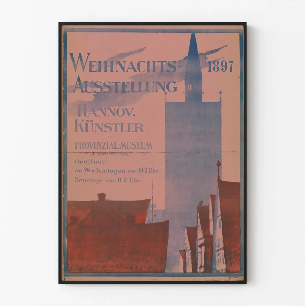 1897 Hannoverin taidenäyttelyn vintage juliste