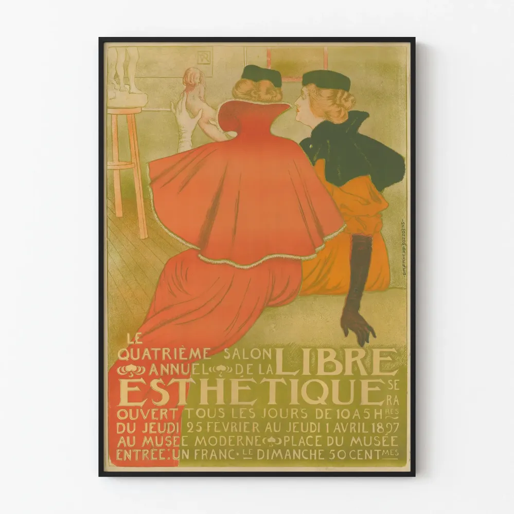 1897 neljännen vuosittaisen vapaasti estetiikan näyttelyn vintage juliste