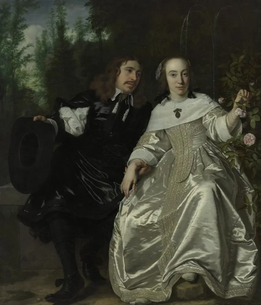 Abraham del Court ja hänen vaimonsa Maria de Kaersgieter - Bartholomeus van der Helst | Taidetuloste
