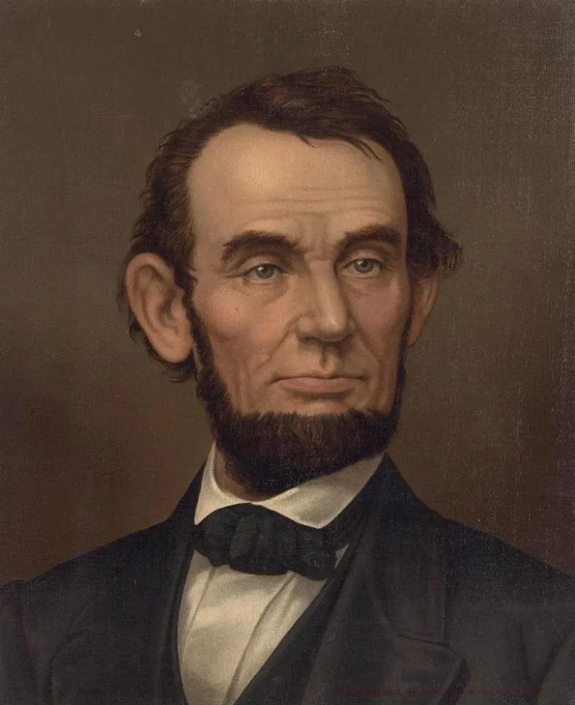 Abraham Lincolnin muotokuva, rintakuva parralla - Strobridge Co Lith | Taidetuloste