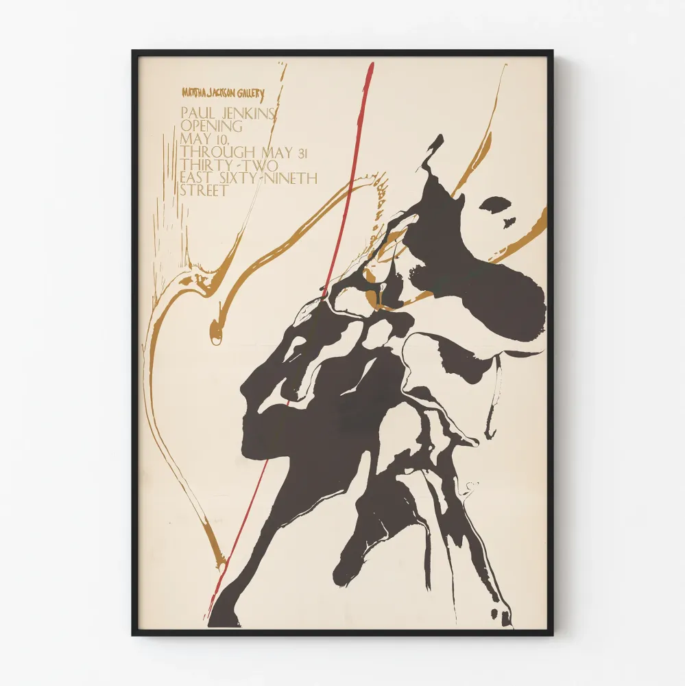 Abstraktin taiteen juliste Martha Jackson Gallery Paul Jenkins