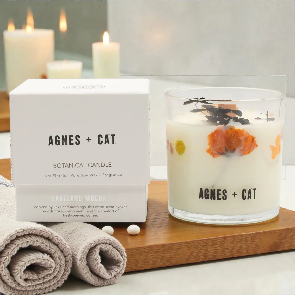 Agnes + Cat Kasvipohjainen Soijavahakynttilä – Lakeland Mocha