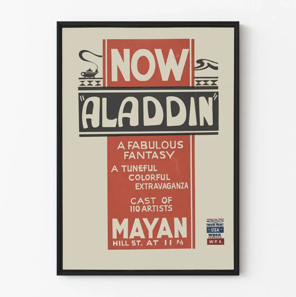 Aladdin juliste - vintage teatteriseinäkoristelu