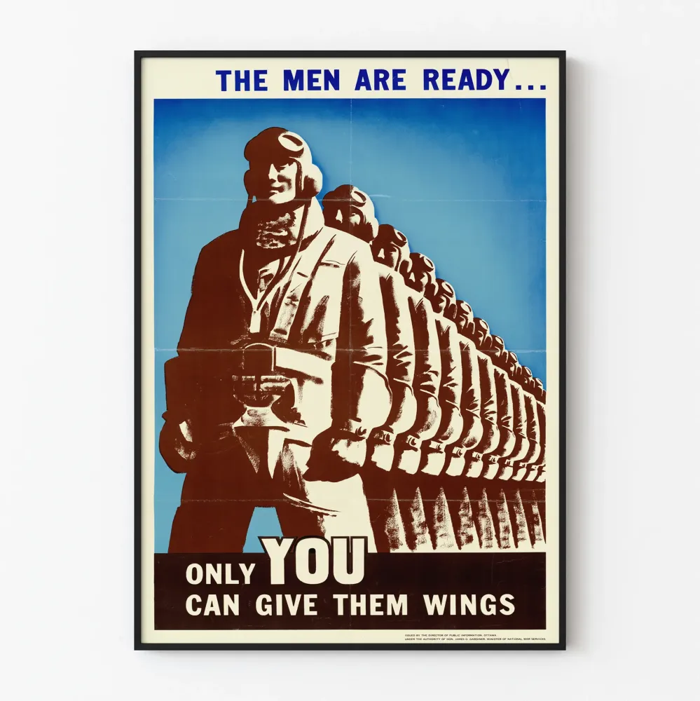 Amerikan sotilassuunnittelun vintagejuliste « Men Are Ready »
