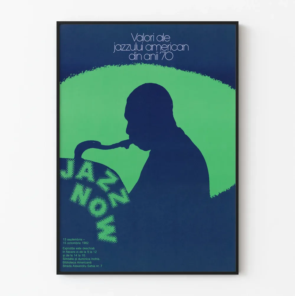Amerikkalainen 70-luvun jazz-vintagejuliste
