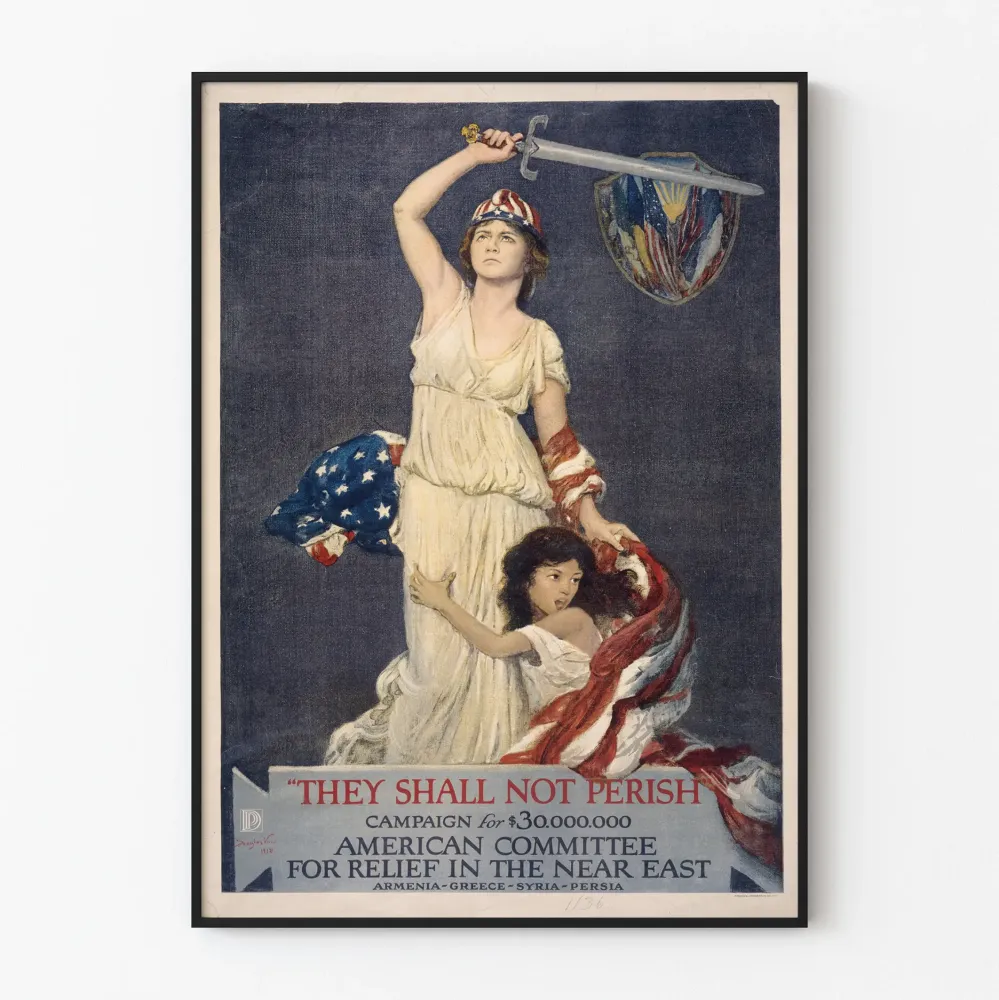 Amerikkalainen kampanjajuliste avustuksesta Lähi-itään 1918