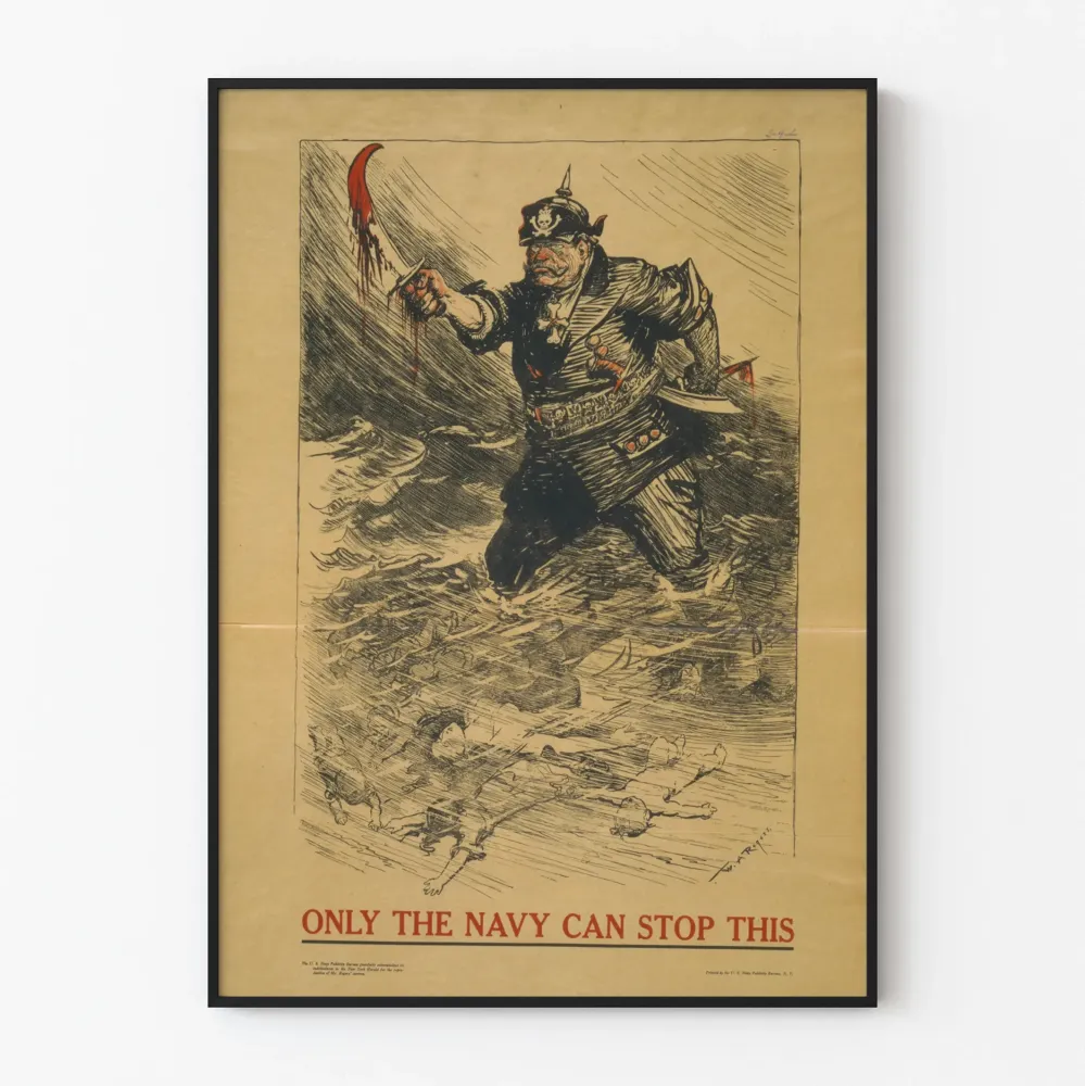 Amerikkalainen merivoimien propagandajuliste vintage