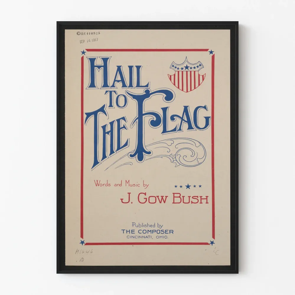 Amerikkalainen patriotinen vintagejuliste Hail to Flag