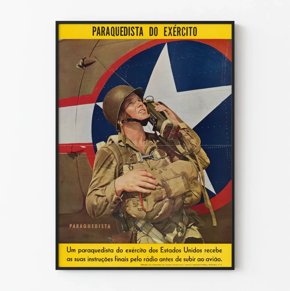 Amerikkalaisen armeijan vintage laskuvarjohyppääjäjuliste