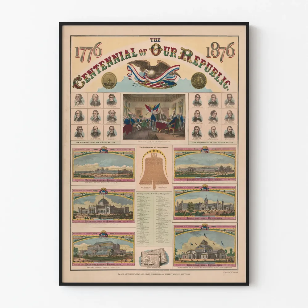 Amerikkalaisen tasavallan satavuotisjuliste 1776-1876