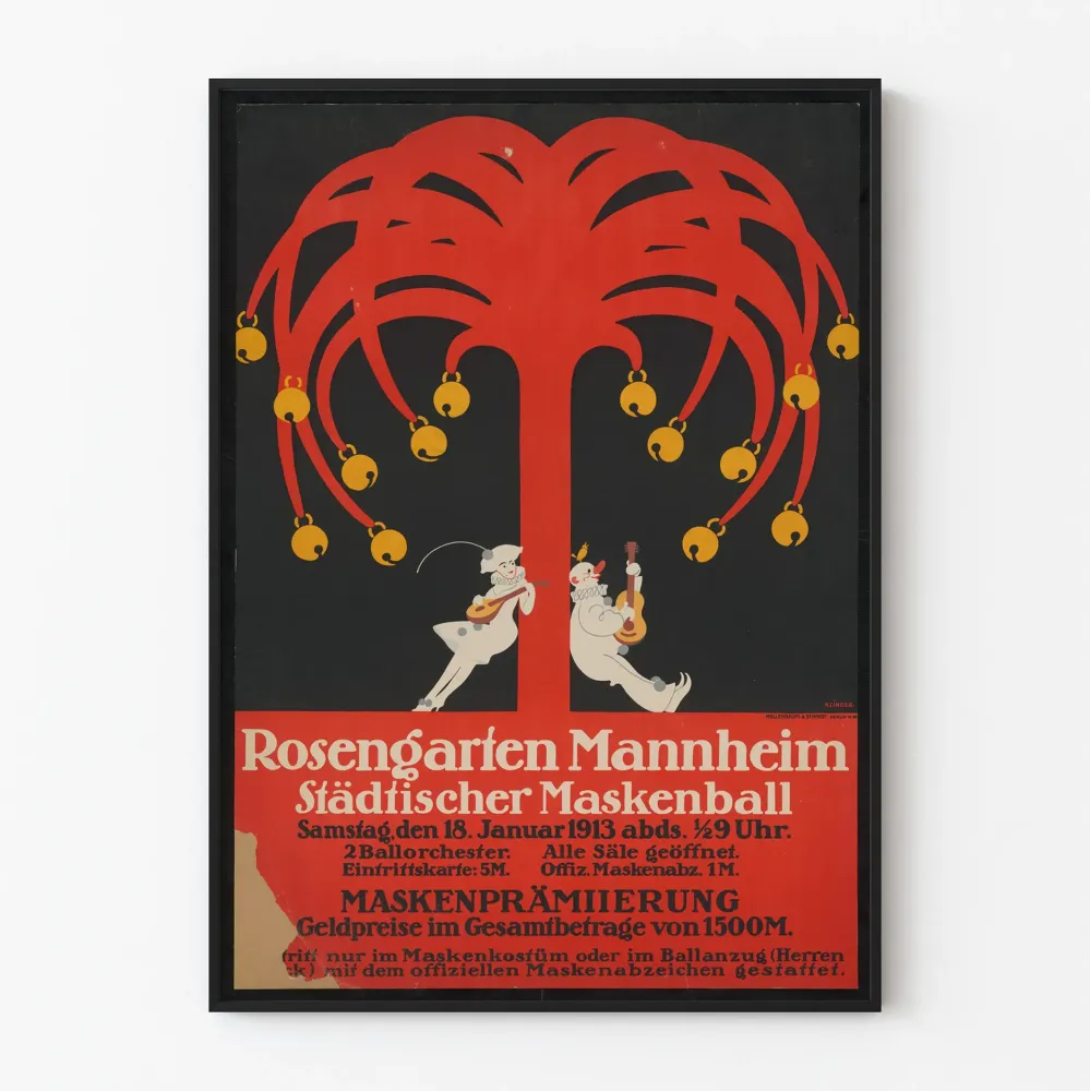 Art Déco -juliste Rosengarten Mannheim Maskenball 1913