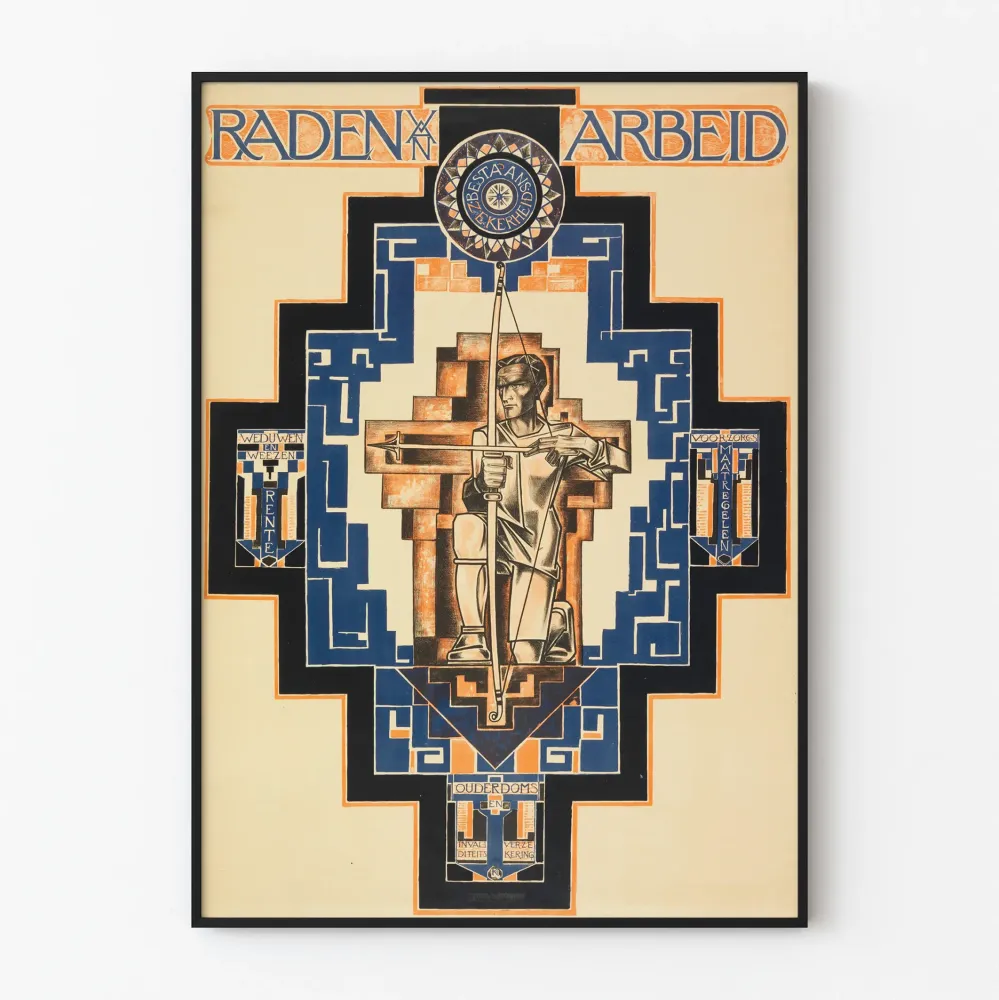 Art Deco -juliste Raden Van Arbeid stylized jousiampujalla