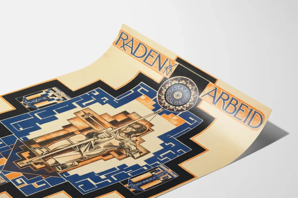Art Deco -juliste Raden Van Arbeid stylized jousiampujalla