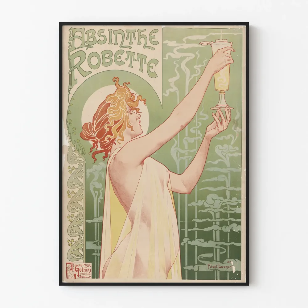 Art Nouveau -juliste Absinthe Robette - vintage-seinän koriste