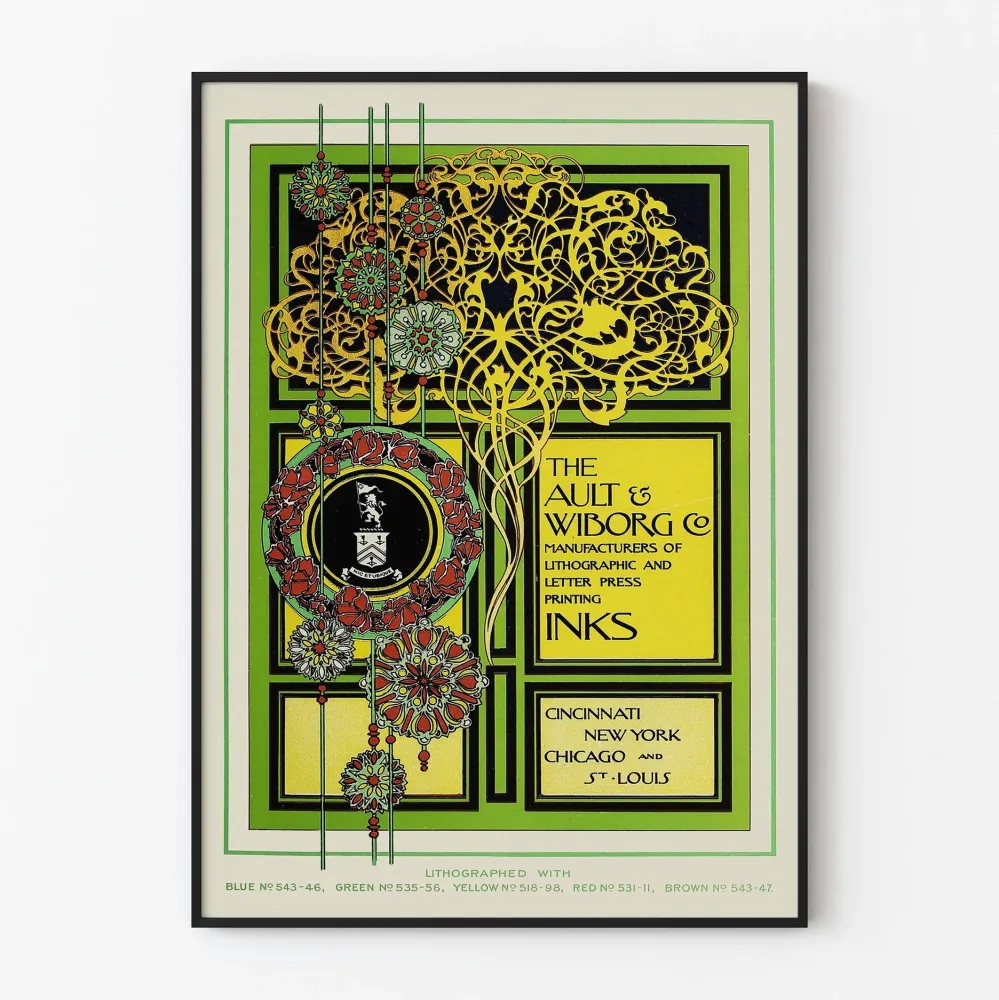 Art Nouveau -juliste Ault & Wiborg - Vintage-seinäkoristelu