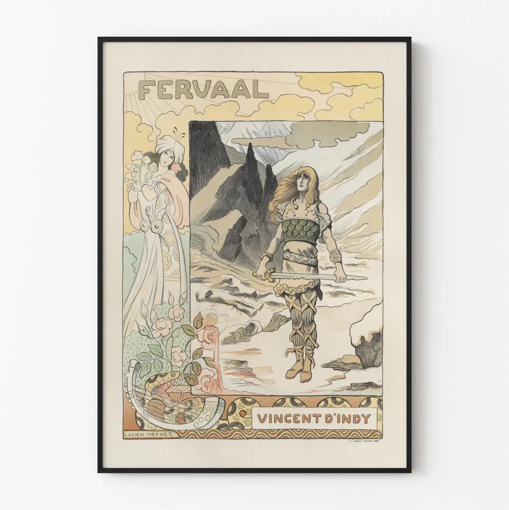 Art Nouveau -juliste Fervaal Vincent d'Indyn teoksesta Lucien Métivet