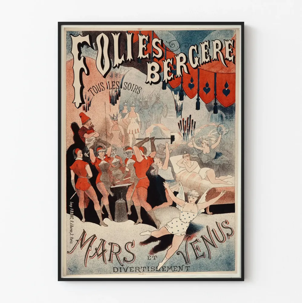 Art Nouveau -juliste Folies Bergère Mars ja Venus