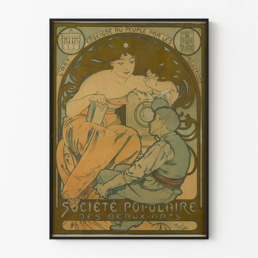 Art Nouveau -juliste Société Populaire des Beaux-Arts Mucha'n teoksesta