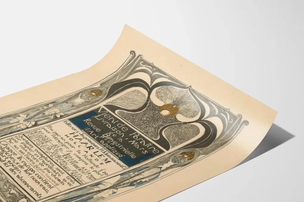 Art Nouveau -juliste sovellustaiteen kaksikertaisesta aikakauslehdestä - Maaliskuu