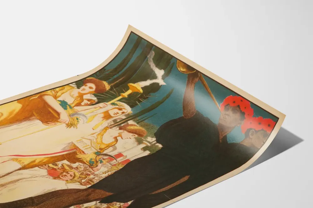 Art Nouveau -koristejuliste Düsseldorfin Kunstlerfest 1905