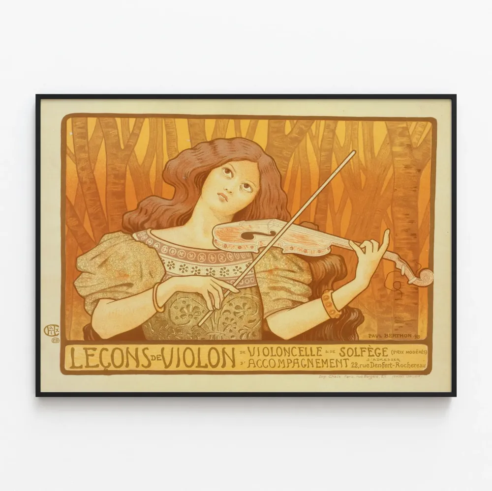 Art Nouveau - Viulunsoiton oppitunnit Paul Berthon juliste