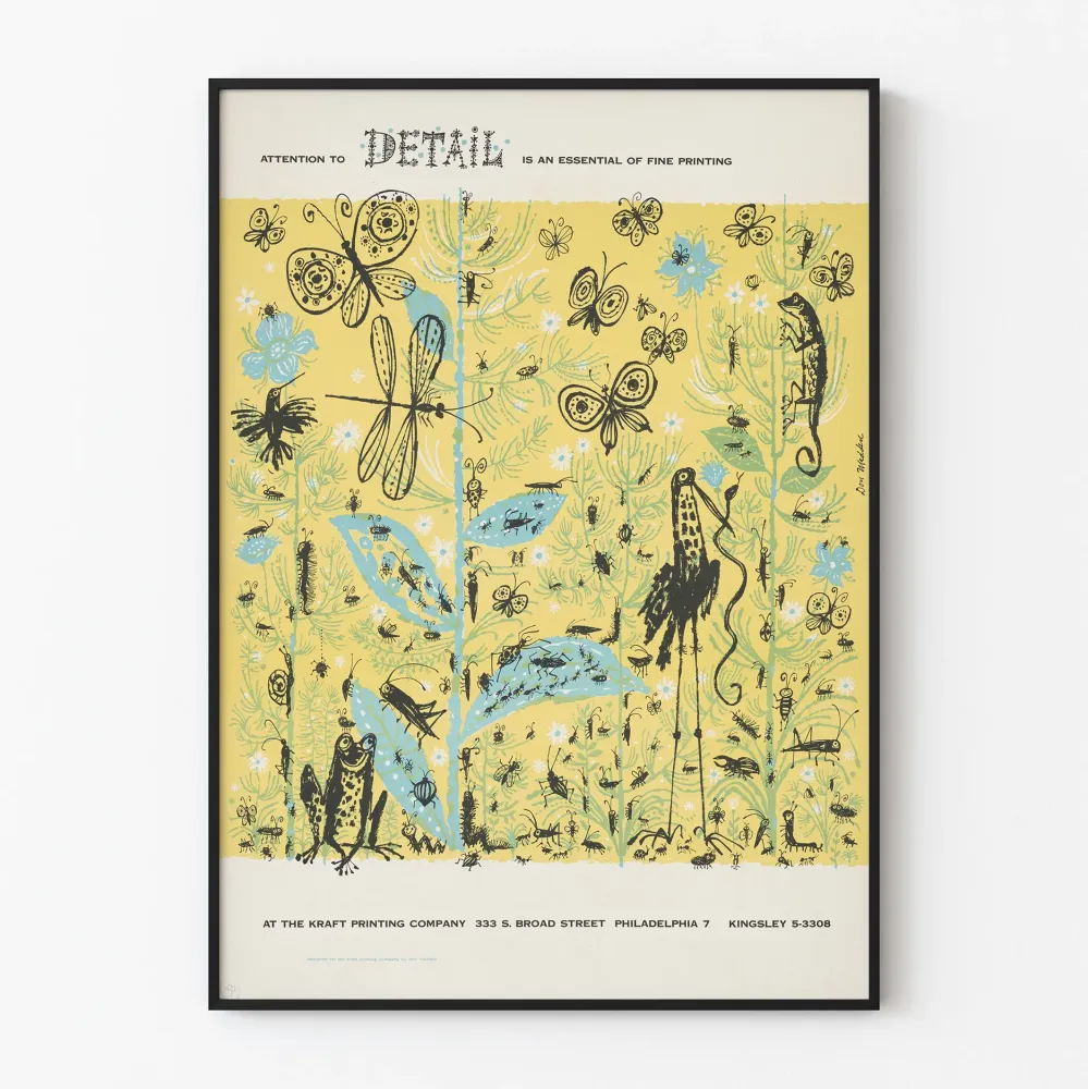 Artem Legrandin vintage juliste perhosista ja hyönteisistä seinäkoristeeksi