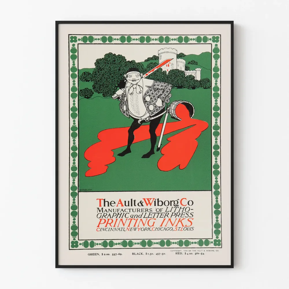 Ault & Wiborgin painovärien vintage-mainosjuliste