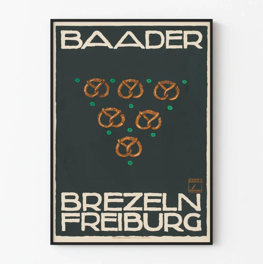 Baader Brezeln Freiburg - Vintage-seinäkoriste juliste
