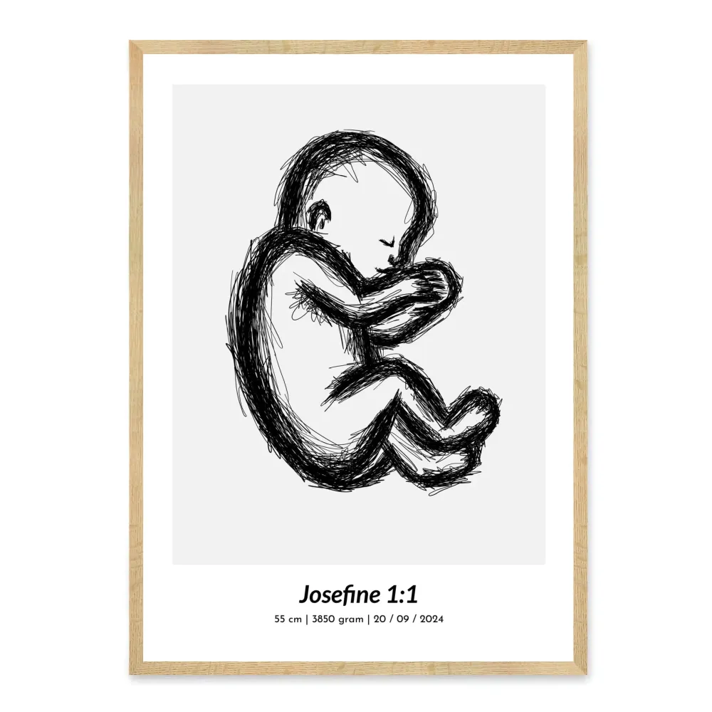 Baby print - design din egen 1:1 plakat af din nyfødte baby