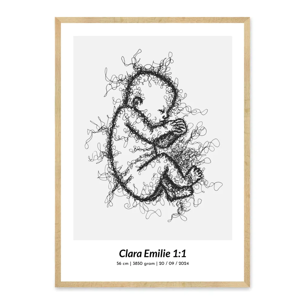 Baby print - design din egen 1:1 plakat af din nyfødte baby
