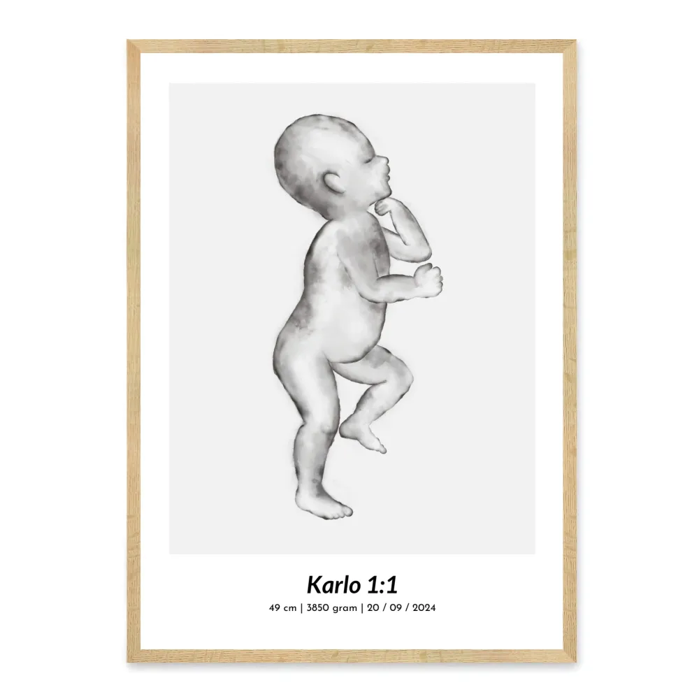 Baby print - design din egen 1:1 plakat af din nyfødte baby