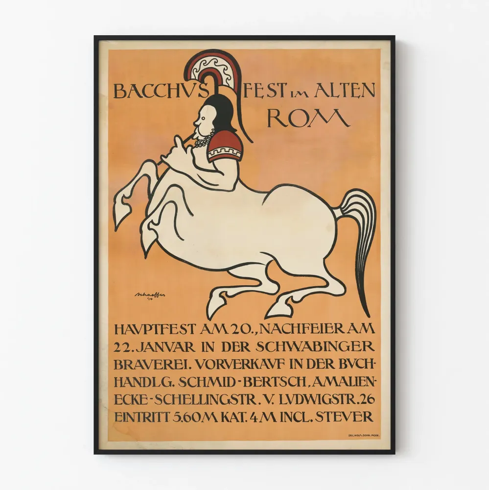 Bacchus Fest juliste muinaisessa Roomassa - vintage-tapahtumien seinäkoristelu