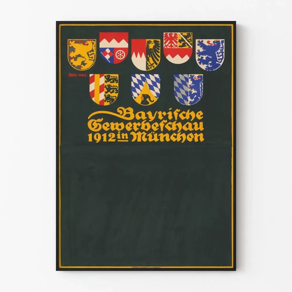 Baijerin ammattilaisnäyttelyjuliste 1912 München seinäkoristelu vintage