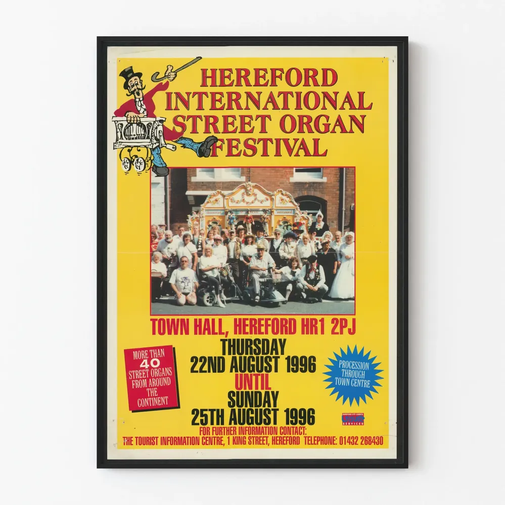 Barbarien harmonikanäyttelyn kansainvälinen juliste Hereford 1996