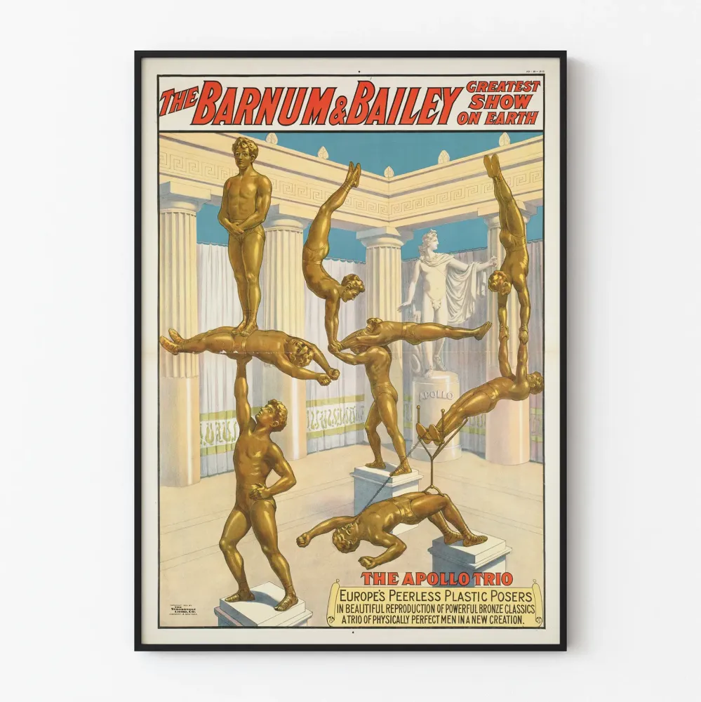 Barnum & Bailey koristejuliste Apollo Trio