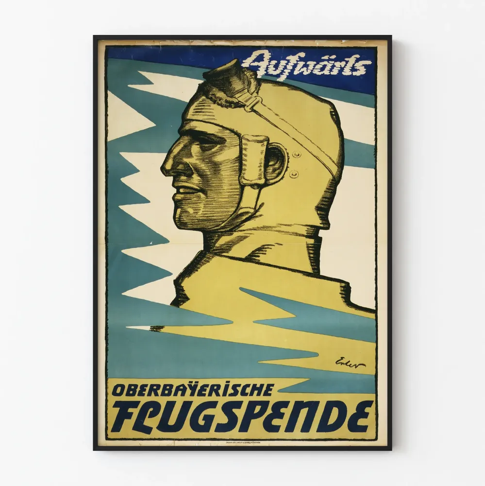 Bavariailmailun vintagejuliste Aufwärts Oberbayerische Flugspende