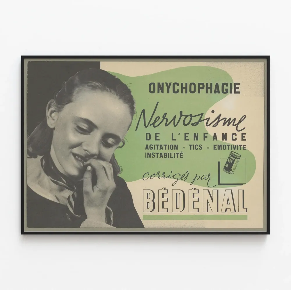 Bédénal vintage-seinäkoristejuliste - Lapsuuden hermostuneisuus