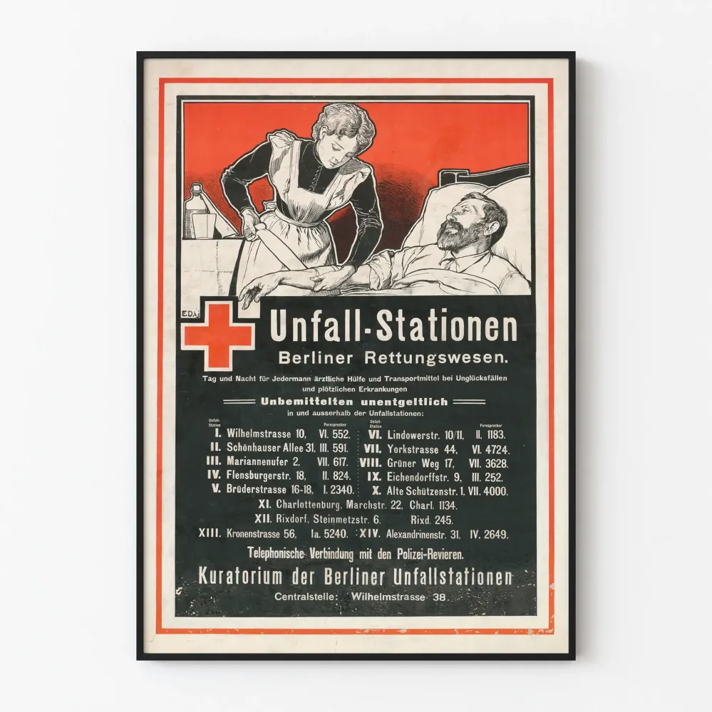 Berliinin vintage ensiapuasemien juliste