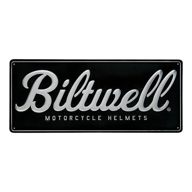 Biltwell Script Shop Sign Musta/Alumiini