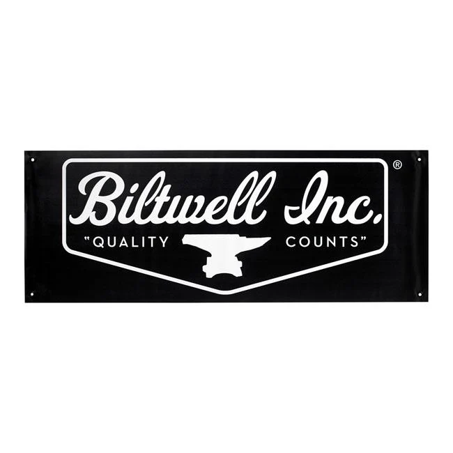 Biltwell Shield Logo Shop Banner Musta/Valkoinen