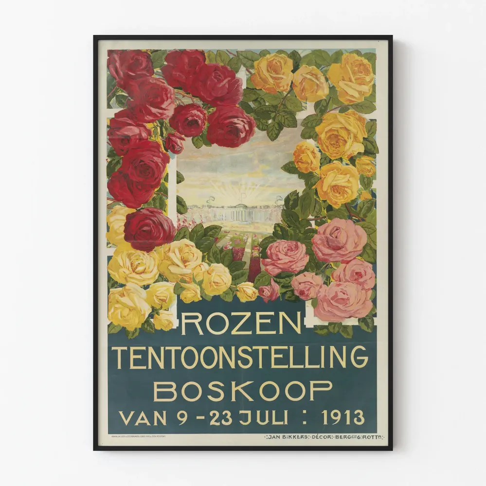 Boskoopin 1913 ruusujen vintage-näyttelyn juliste