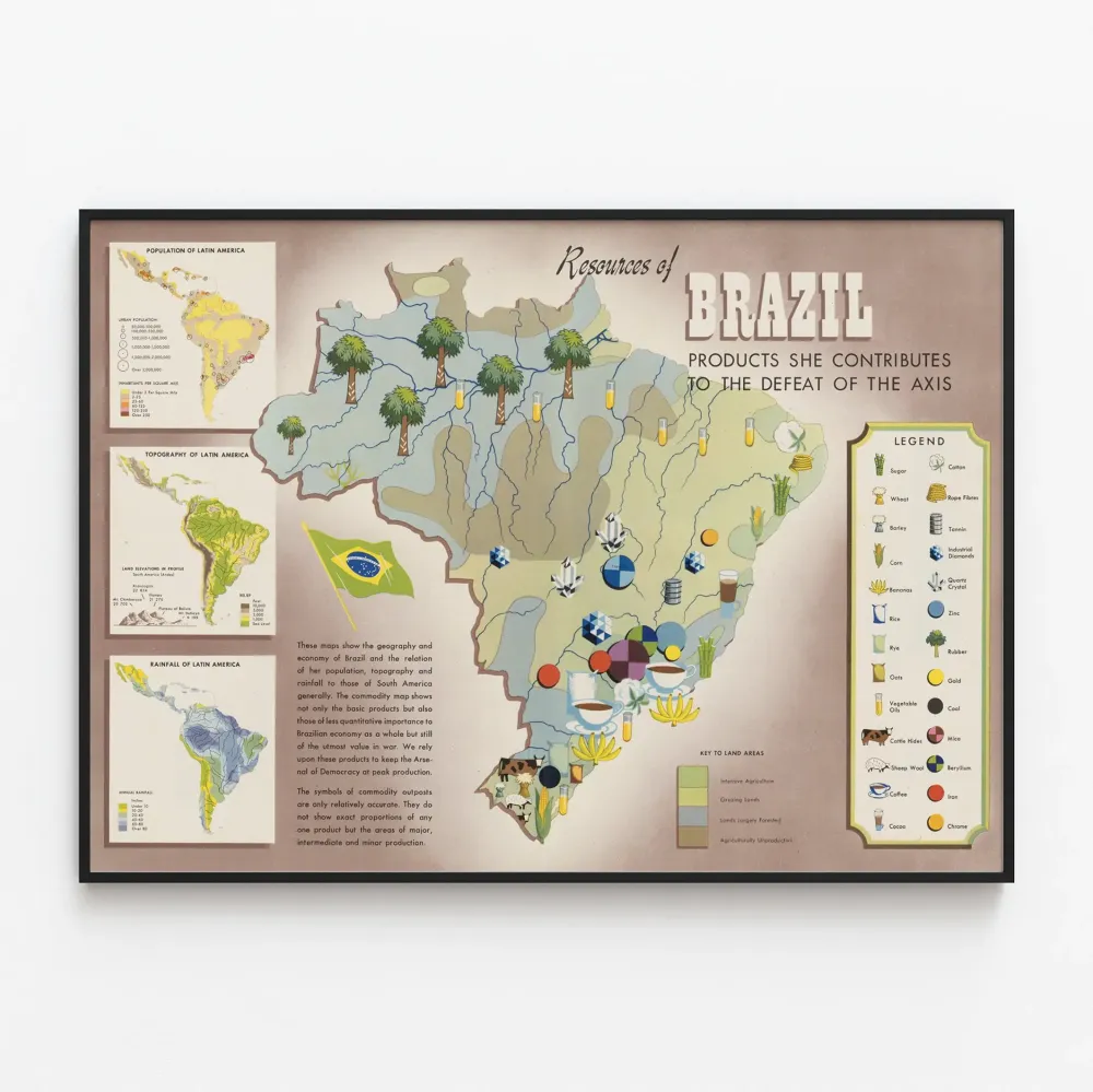 Brasilian luonnonvarojen vintagejuliste