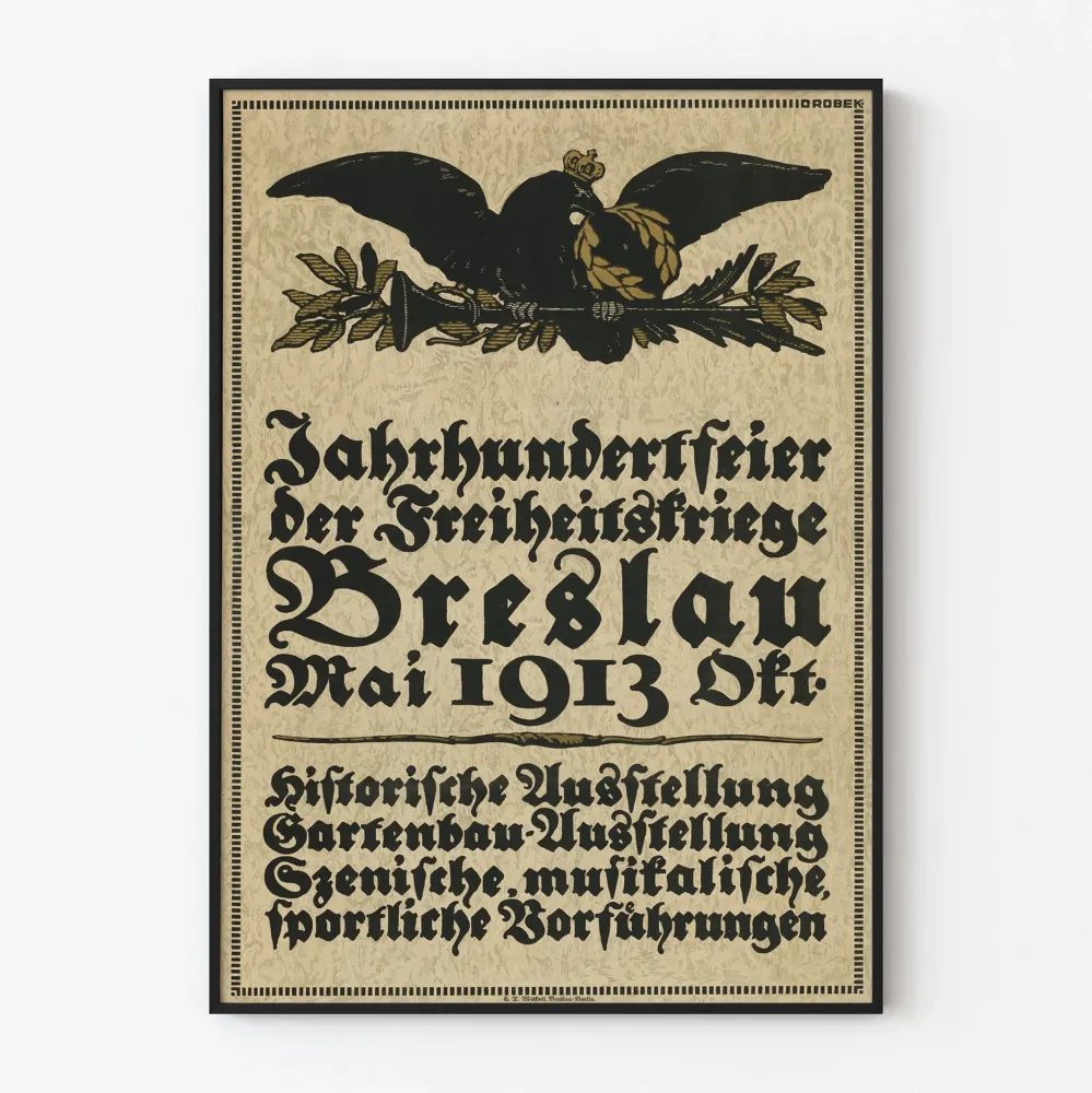 Breslauksen vapautussotien satavuotinen seinäjuliste 1913