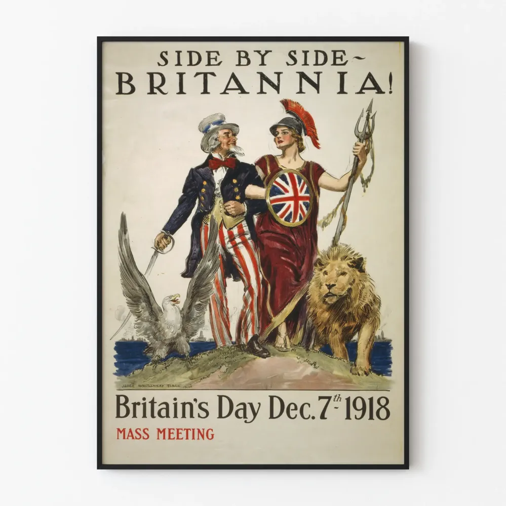 Britannia 1918 patriotinen seinäkoristejuliste