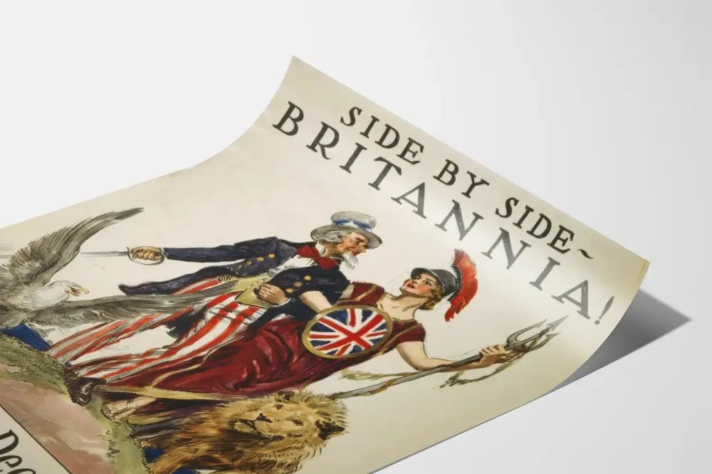 Britannia 1918 patriotinen seinäkoristejuliste