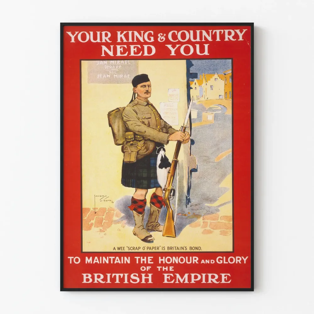 Britannian armeijan vintage juliste kiltissä