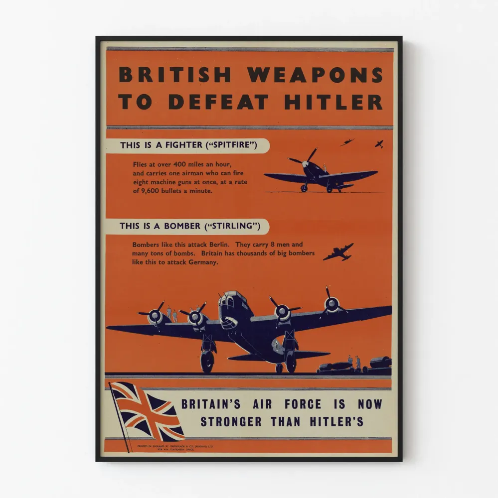 Britannian ilmavoimien vintage juliste Spitfire ja Stirling