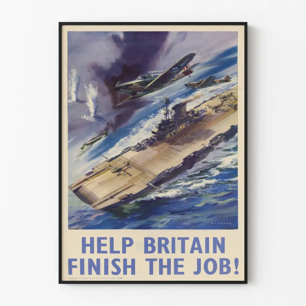 Britannian lentotukialusjuliste - Auta Britanniaa saamaan työn päätökseen