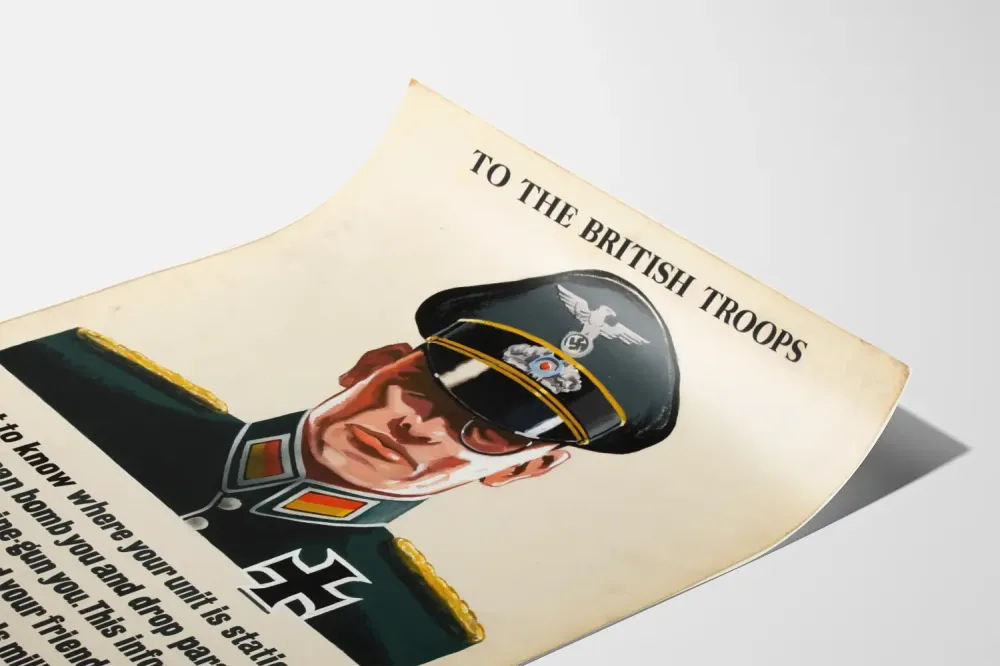 Britannian sotilaallinen propagandajuliste 'Brittiläisille joukoille'